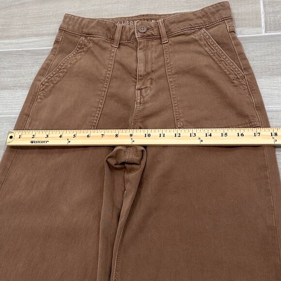 American Eagle Dreamy Drape Stretch Super High-Rise Baggy Wide Leg Pants Size 2 - Picture 11 of 14